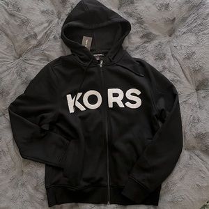 NEW | MICHAEL KORS | MEN'S | LOGO | COTTON BLEND ZIP-UP HOODIE